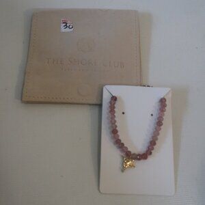 NWT Tai Shore Club Turks + Caicos (It- 30)Mauve Gold Hummingbird Beaded Bracelet